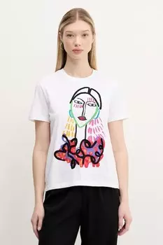 Хлопковая футболка Misuri Desigual, белый