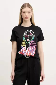 Хлопковая футболка Misuri Desigual, черный