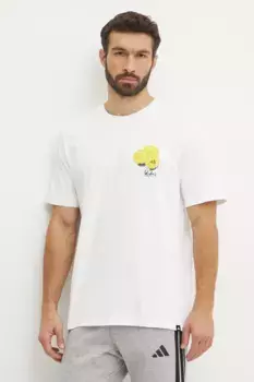 Хлопковая футболка ML SL LEMON T adidas, бежевый