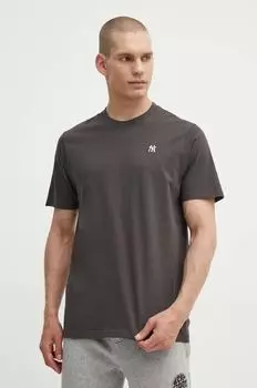 Хлопковая футболка MLB New York Yankees 47 brand, серый