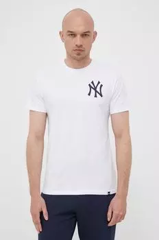 Хлопковая футболка MLB New York Yankees 47 brand, белый