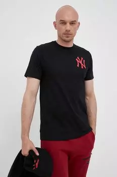 Хлопковая футболка MLB New York Yankees 47brand, черный