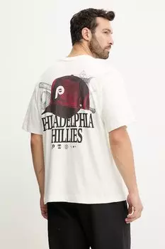Хлопковая футболка MLB Philadelphia Phillies 47 Brand, бежевый