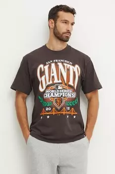 Хлопковая футболка MLB San Francisco Giants 47 Brand, серый