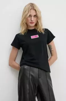 Хлопковая футболка MM6 Maison Margiela, черный