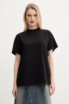Хлопковая футболка Mm6 Maison Margiela, черный