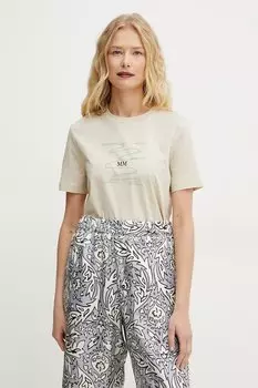 Хлопковая футболка Mm, бежевый