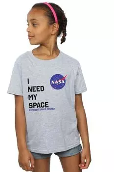 Хлопковая футболка «Мне нужен мой космос» NASA, серый