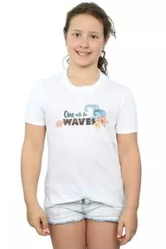 Хлопковая футболка Moana One With The Waves Disney, белый