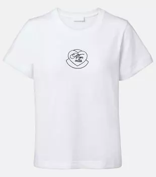 Хлопковая футболка Moncler, белый