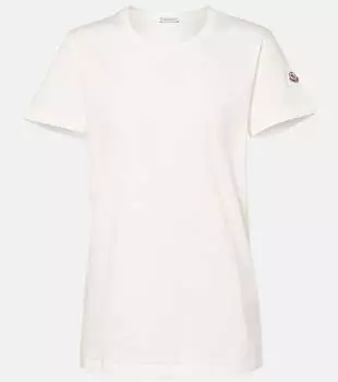 Хлопковая футболка Moncler, белый