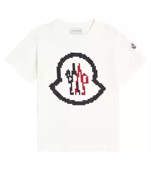 Хлопковая футболка Moncler Enfant, белый