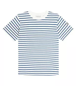 Хлопковая футболка Moncler Enfant, синий