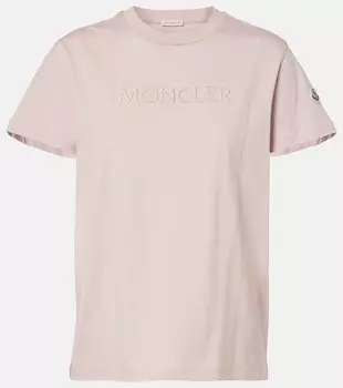 Хлопковая футболка Moncler, розовый