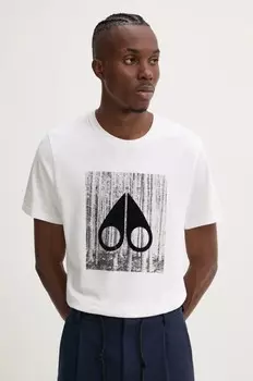 Хлопковая футболка Moose Knuckles, белый