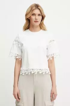 Хлопковая футболка Morgan, бежевый