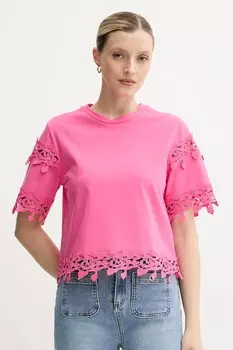 Хлопковая футболка Morgan, розовый