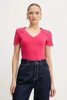 Хлопковая футболка Morgan, розовый