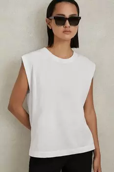 Хлопковая футболка Morgan с очень короткими рукавами Reiss, белый