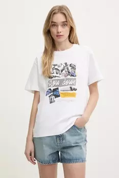 Хлопковая футболка Moschino Jeans, белый