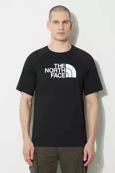 Хлопковая футболка MS/S Raglan Easy Tee The North Face, черный