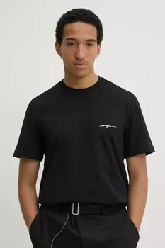 Хлопковая футболка Msgm, черный