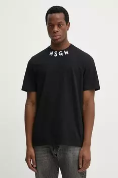Хлопковая футболка Msgm, черный