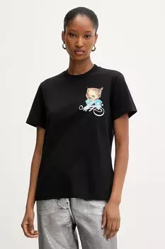 Хлопковая футболка Msgm, черный