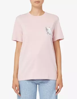 Хлопковая футболка MSGM, розовый