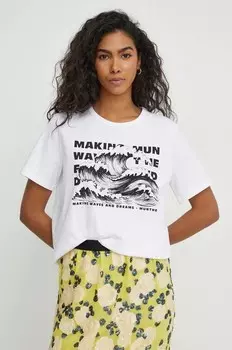 Хлопковая футболка Munthe, белый