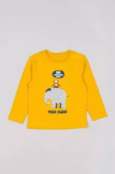 Хлопковая футболка на молнии для детей Zippy, оранжевый