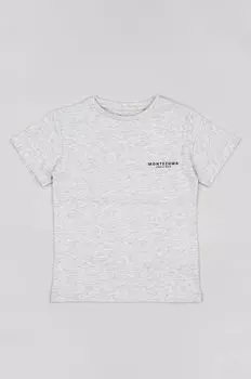 Хлопковая футболка на молнии для детей Zippy, серый