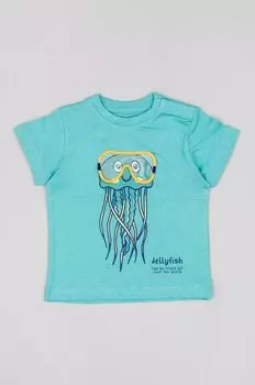 Хлопковая футболка на молнии для малышей Zippy, синий