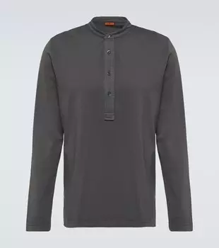 Хлопковая футболка на пуговицах Barena Venezia, серый