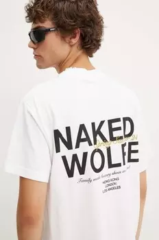 Хлопковая футболка Naked Wolfe, белый