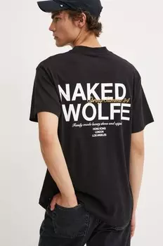 Хлопковая футболка Naked Wolfe, черный