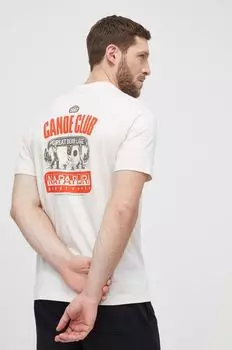 Хлопковая футболка Napapijri, бежевый