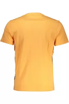 Хлопковая футболка Napapijri с фирменной мужской вышивкой, оранжевый