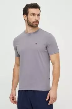 Хлопковая футболка Napapijri, серый