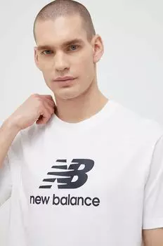 Хлопковая футболка New Balance, белый