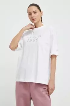 Хлопковая футболка New Balance, белый