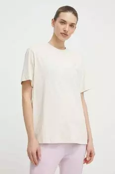 Хлопковая футболка New Balance, бежевый