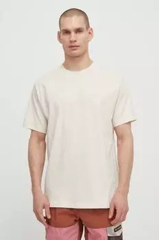 Хлопковая футболка New Balance, бежевый