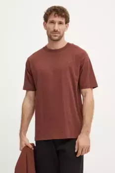 Хлопковая футболка New Balance, коричневый