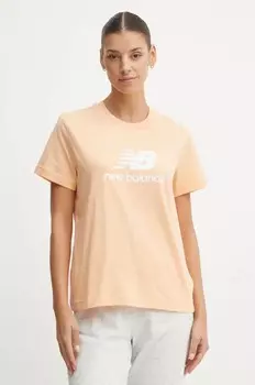 Хлопковая футболка New Balance, оранжевый