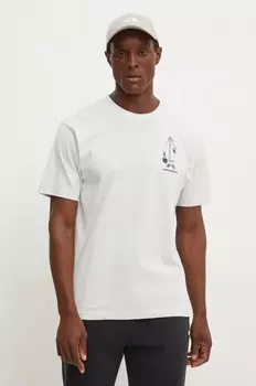 Хлопковая футболка New Balance, серый