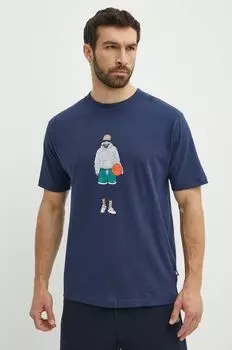 Хлопковая футболка New Balance, синий