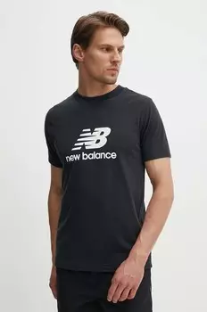 Хлопковая футболка New Balance Sport Essentials, черный