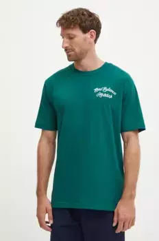 Хлопковая футболка New Balance, зеленый