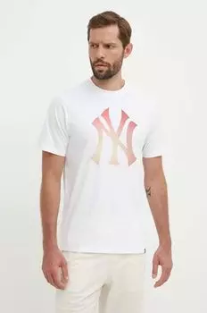 Хлопковая футболка New York Yankees 47 brand, белый